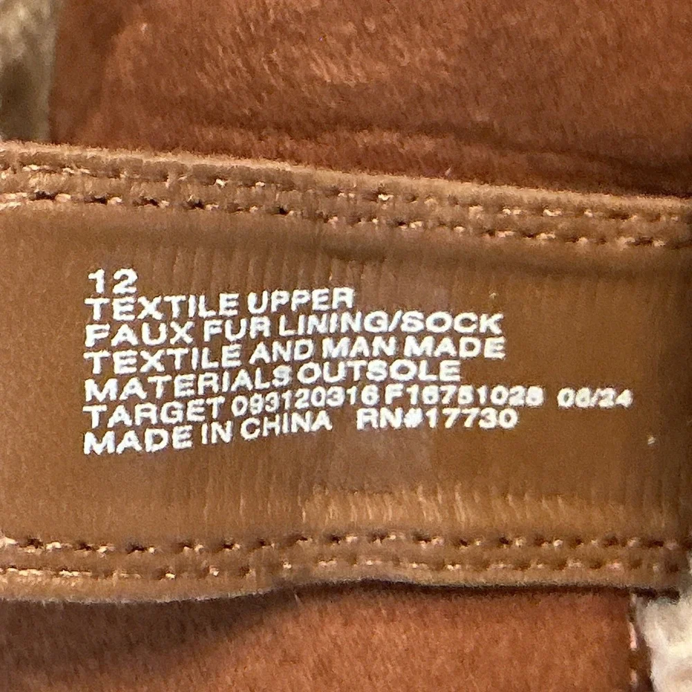 Cat and Jack Boots, Bootie Sherpa Lined, Brown, Tan, Youth‎ Size 12